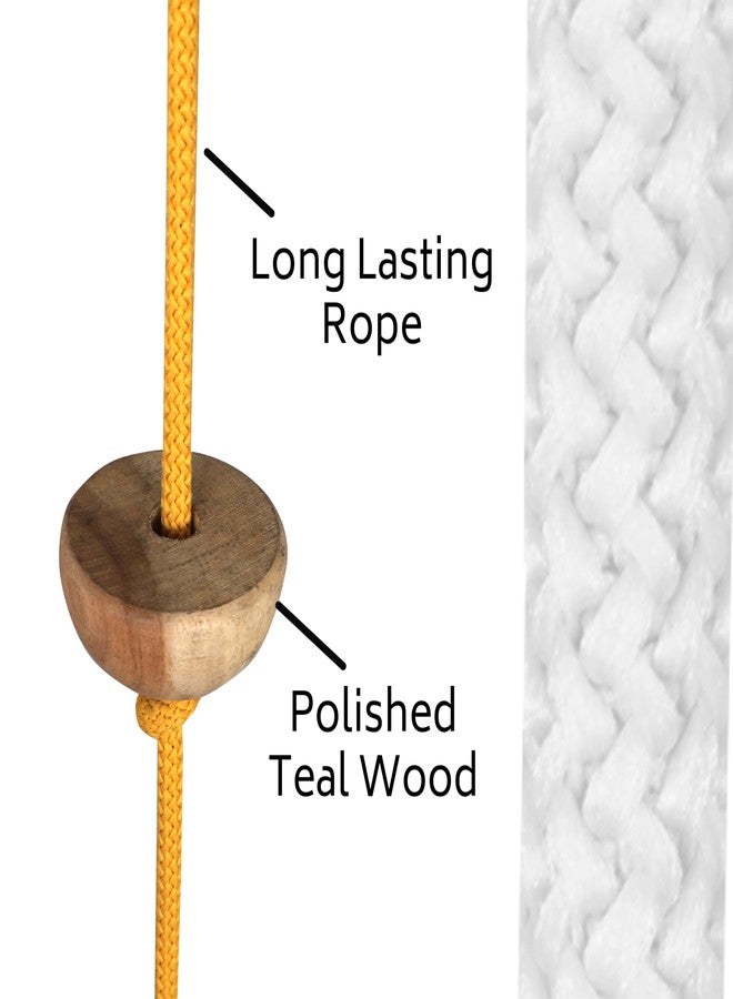 BOFFLE Rope Ladder for Kids | Climbing Stairs for Kids | Wooden Scales for Kids (3-10 Years, Orange L+Ball, Unisex) - Image 3